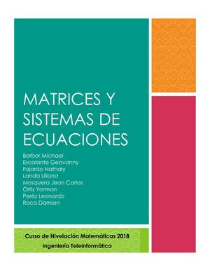 Matrices Y Sistemas De Ecuaciones