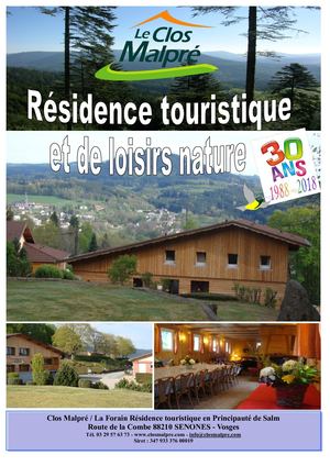 Chalets et gîtes Clos Malpré Vosges - groupe de 12 à 80 personnes - week-end, séjour festif et sportif