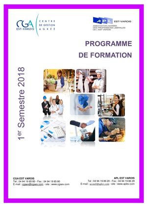 Catalogue Formation CGA et APL de l'Est Varois 2018 1er Semestre