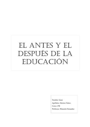 El Antes Y El Despúes De La Educación