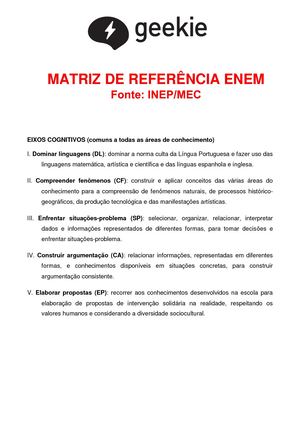 Matriz Referência Enem Geekie