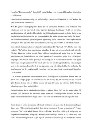 Novellen Det Andra Målet