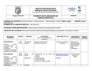 Unidad Didactica De Tercero Primer Periodo (1)