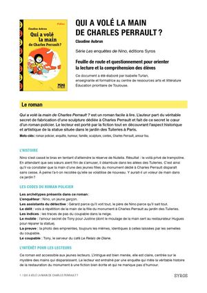 Qui A Volé La Main De Charles Perrault Fiche