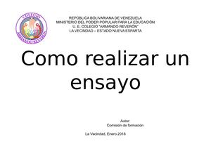 Como Redactar Un Ensayo