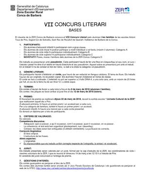 Bases Concurs Literari