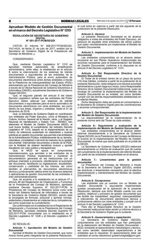 RS 001 2017 PCM SEGDI MODELO DE GESTION DOCUMENTAL