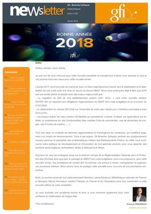 Newsletter Janvier 2018