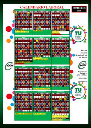 Calendario Laboral 2018 Bomberos