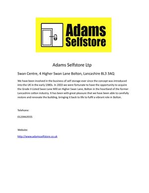 Adams Selfstore Ltp