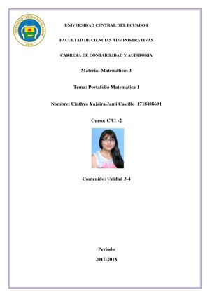 Matemática I - 2do Hemisemestre