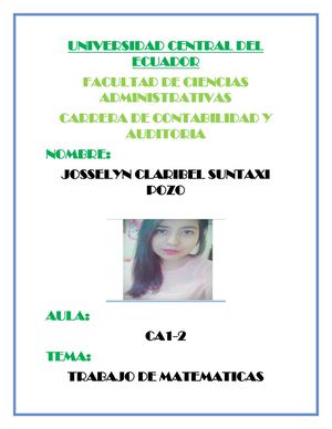 Trabajo De Matematicas