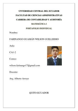 Portafolio Matemática 2018