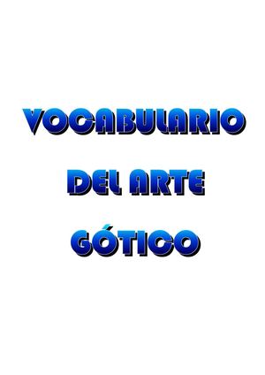 Vocabularo Del Arte Gótico