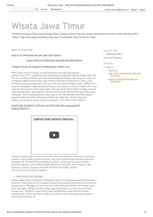 Wisata Di Singosari Malang