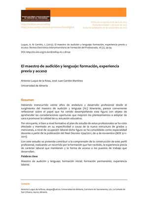Revista Audicion Y Lenguaje