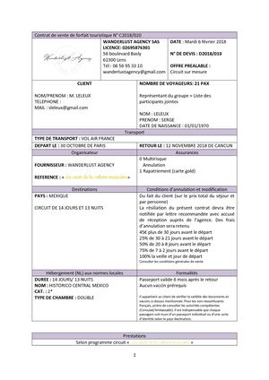 Contrat De Vente BI