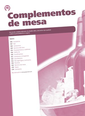 Complementos de mesa. Catálogo Profesional de Hostelería 10. Grupo CRISOL