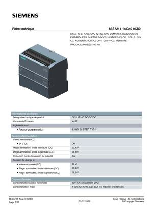 6es72141ag400xb0 Datasheet Fr