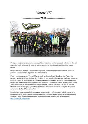 Cyclo37 Veretz VTT de 2017 à ce Jour
