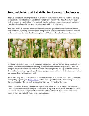 The Drug Addiction Rehabilitation Crisis in Indonesia