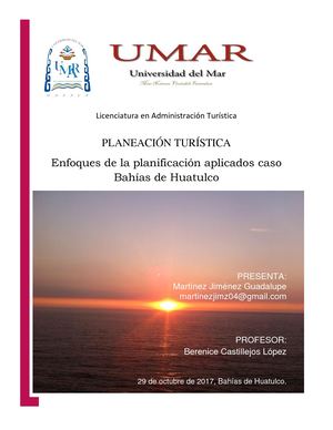 Enfoques de la planeación caso Bahías de Huatulco