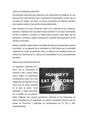 Publicidad Subliminal Trabajo