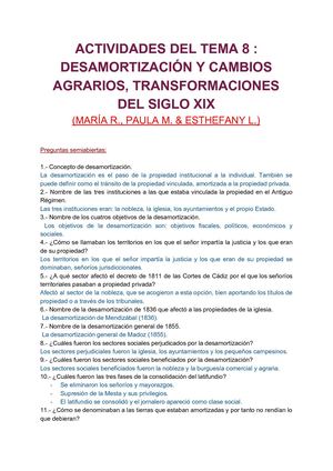 Bloque 8 Desamortizaciones Y Cambios Agarios 4historias