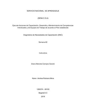 Diagnóstico De Necesidades De Capacitación (Dnc)