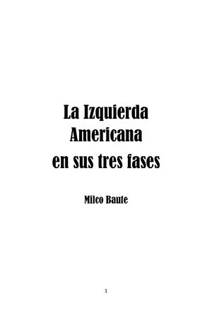 La Izquierda Americana en sus tres fases