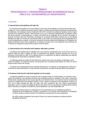 Bloque 8.2. - Pervivencias y transformaciones económicas en el siglo XIX. Un desarrollo insuficiente
