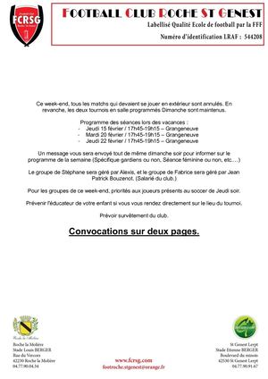 Convocation 10 Février 2018