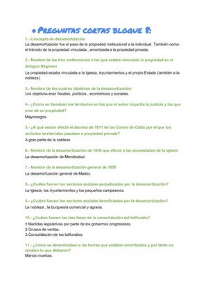 Preguntas Cortas Bloque 8