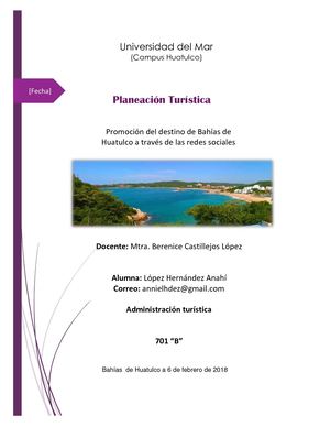 Estrategias De Promoción En Bahías De Huatulco