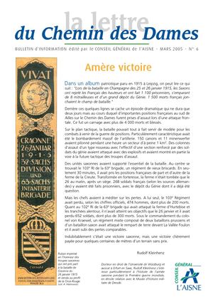 La Lettre Du Chemin Des Dames N° 6 - Mars 2005