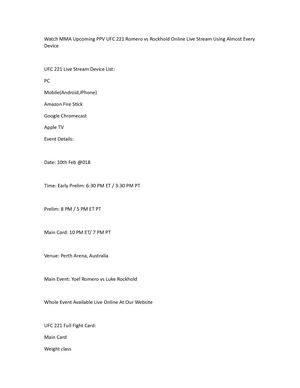 UFC 221 Live Stream Guide