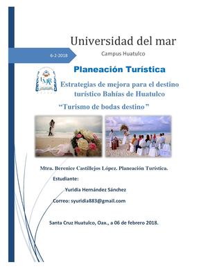Estrategias De Mejora En El Destino Bahías De Huatulco "Turismo de bodas destino"