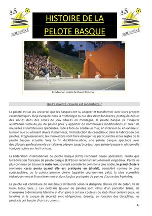 Histoire De La Pelote Basque