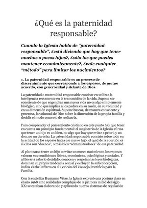 Qué Es La Paternidad Responsable