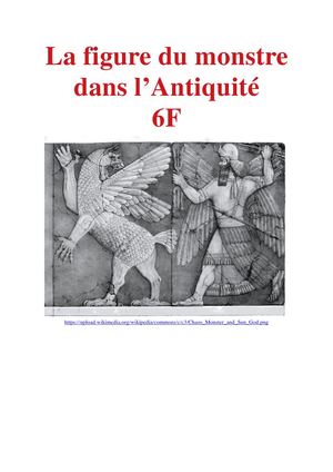 La figure du monstre dans l'Antiquité - 6F