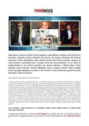 Editoriale Finale @ Sanremo 2018 @ Gae Capitano