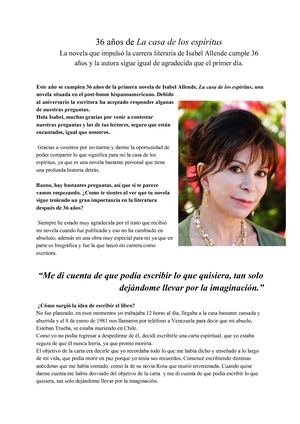 Entrevista a Isabel Allende