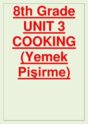 Www Ingilizcecin Com 8 Sinif Ingilizce 3 Unite Cooking Kelimeleri Ve Anlamlari Teog Ders Notlari 19449