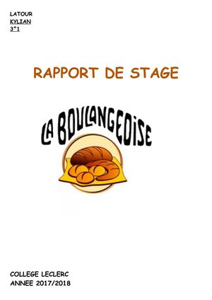 Rapport De Stage Kylian