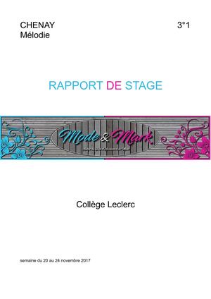Rapport De Stage