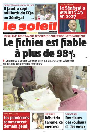 Edition Du 14 Fevrier 2018