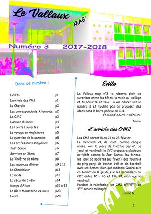 Le Vallaux'Mag  2017 2018 n°3