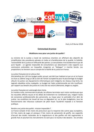 Mobilisons-nous pour une justice de qualité !