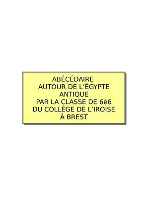 Abécédaire 6è6