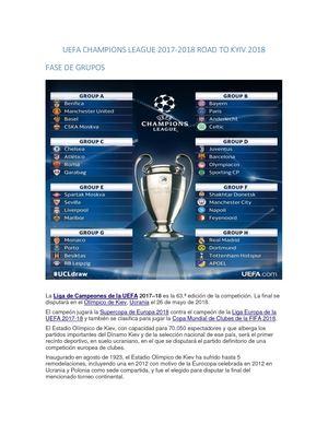 Uefa Champions League 2017 - 2018